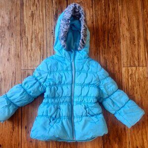 Winter puffer Jacket 2T Girls Protection System, light blue